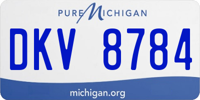MI license plate DKV8784
