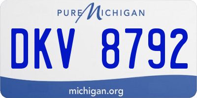 MI license plate DKV8792