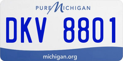 MI license plate DKV8801
