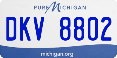 MI license plate DKV8802