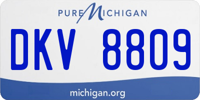 MI license plate DKV8809