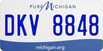 MI license plate DKV8848