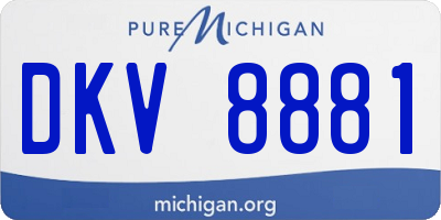 MI license plate DKV8881