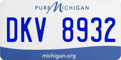 MI license plate DKV8932