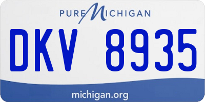MI license plate DKV8935