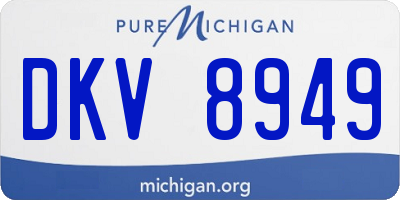 MI license plate DKV8949