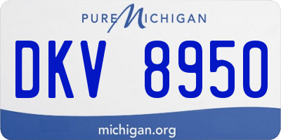 MI license plate DKV8950