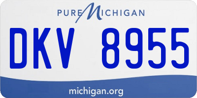 MI license plate DKV8955