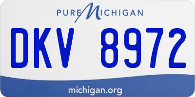 MI license plate DKV8972