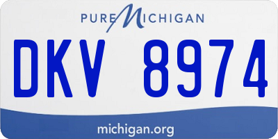MI license plate DKV8974