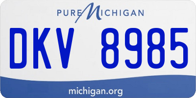 MI license plate DKV8985