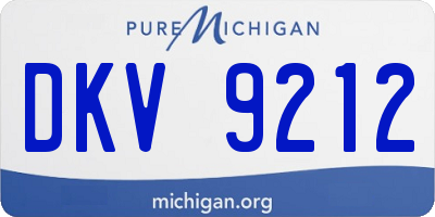 MI license plate DKV9212