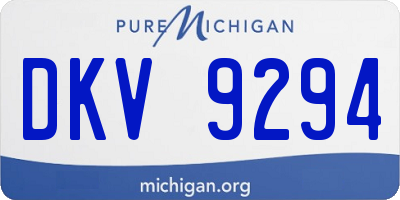 MI license plate DKV9294