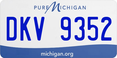 MI license plate DKV9352