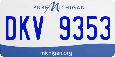 MI license plate DKV9353