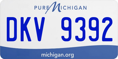 MI license plate DKV9392