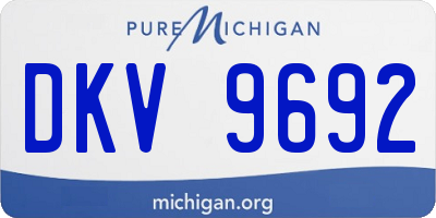MI license plate DKV9692