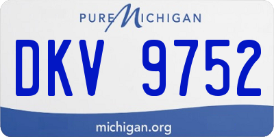 MI license plate DKV9752