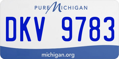 MI license plate DKV9783