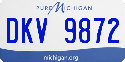 MI license plate DKV9872