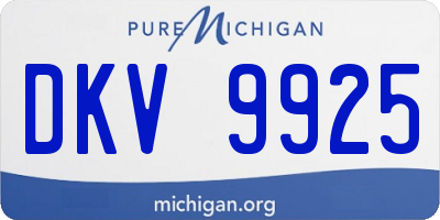 MI license plate DKV9925