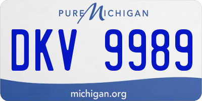 MI license plate DKV9989