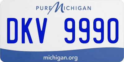 MI license plate DKV9990