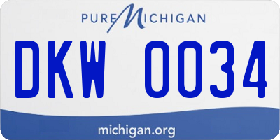 MI license plate DKW0034