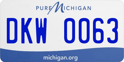 MI license plate DKW0063