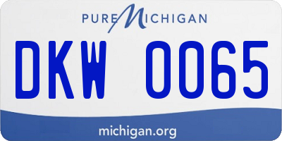 MI license plate DKW0065