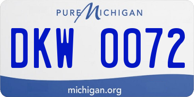 MI license plate DKW0072