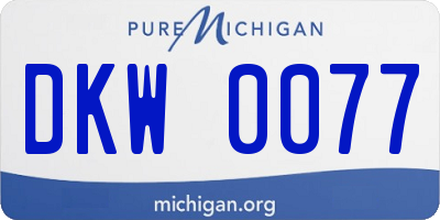 MI license plate DKW0077