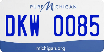 MI license plate DKW0085