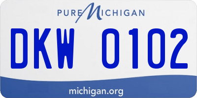 MI license plate DKW0102