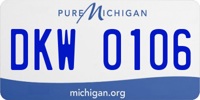 MI license plate DKW0106