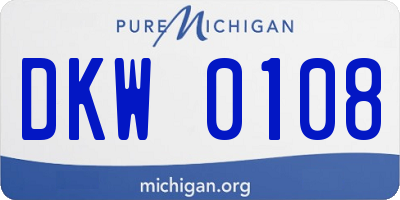 MI license plate DKW0108