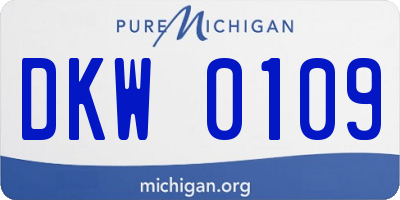 MI license plate DKW0109