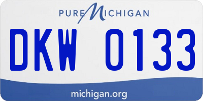 MI license plate DKW0133