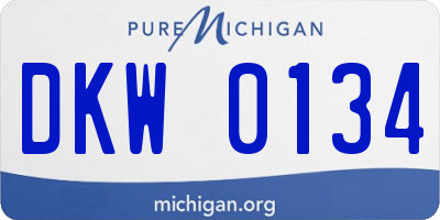 MI license plate DKW0134
