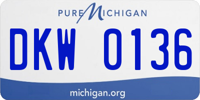 MI license plate DKW0136