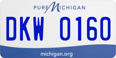 MI license plate DKW0160