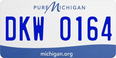 MI license plate DKW0164