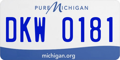 MI license plate DKW0181