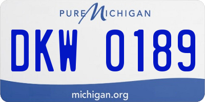 MI license plate DKW0189
