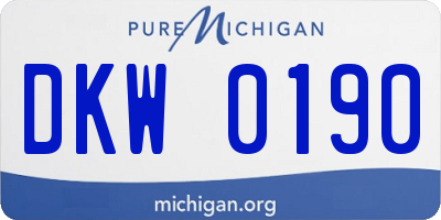 MI license plate DKW0190