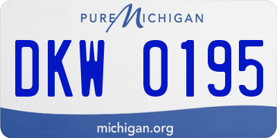 MI license plate DKW0195