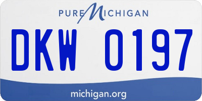 MI license plate DKW0197