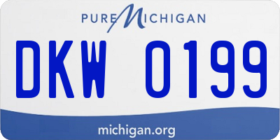 MI license plate DKW0199