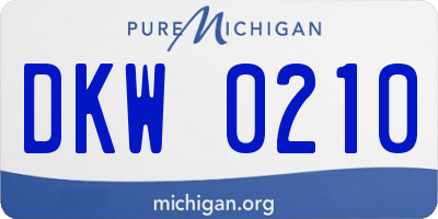MI license plate DKW0210