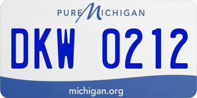 MI license plate DKW0212